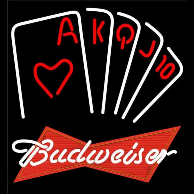 Budweiser Poker Series Beer Sign Neon Skilt