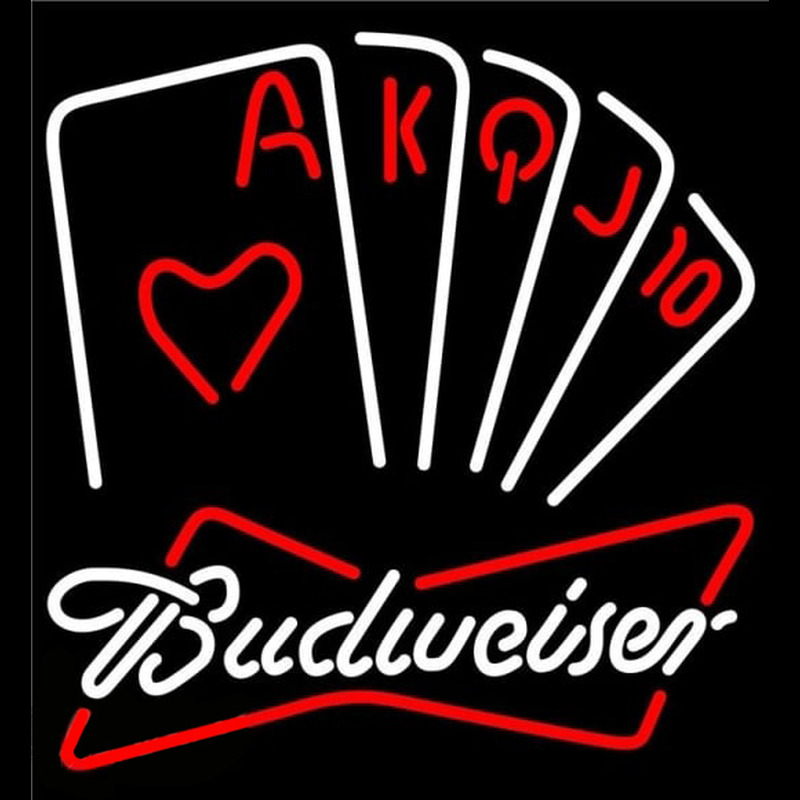 Budweiser Poker Series Beer Sign Neon Skilt