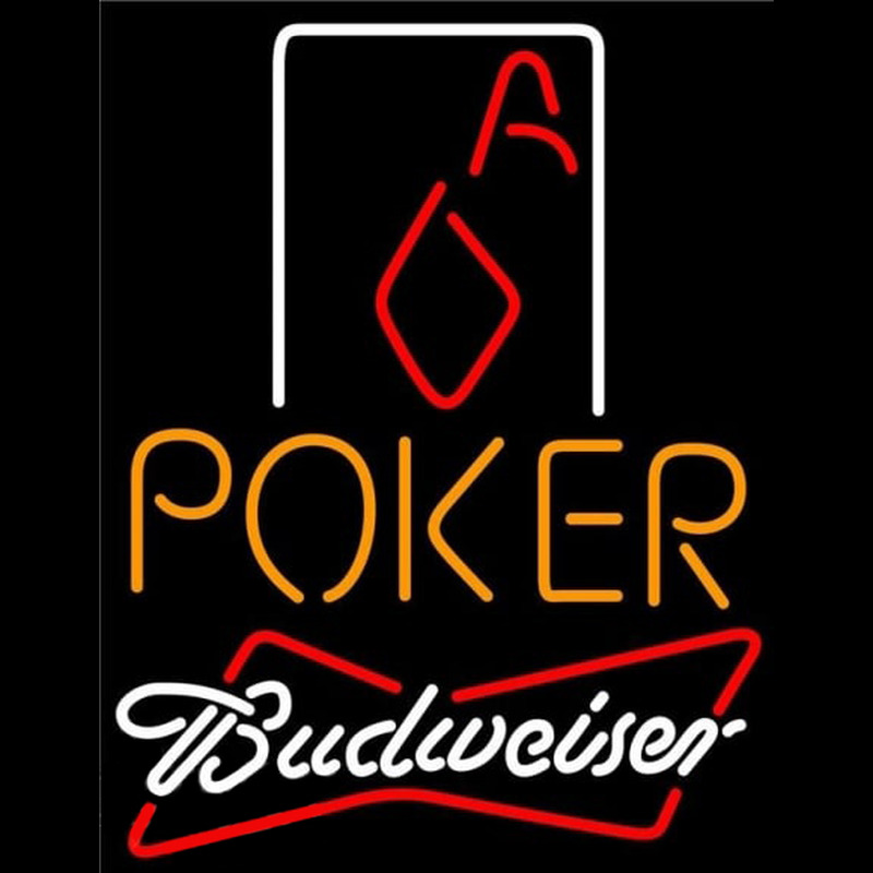 Budweiser Poker Squver Ace Beer Sign Neon Skilt