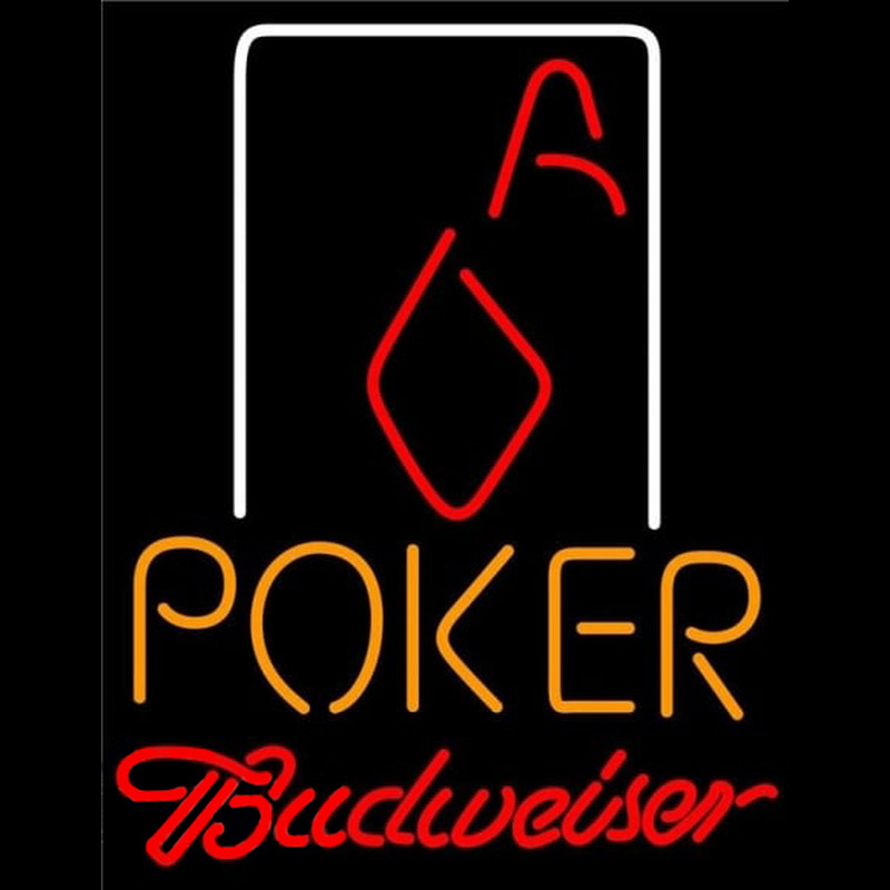 Budweiser Poker Squver Ace Beer Sign Neon Skilt