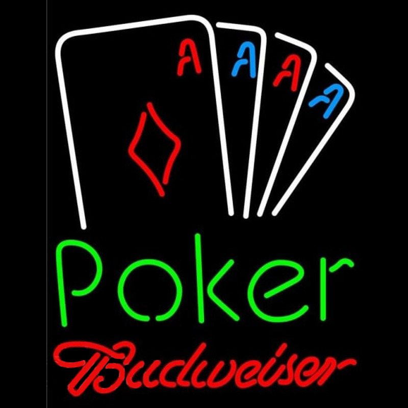 Budweiser Poker Tournament Beer Sign Neon Skilt