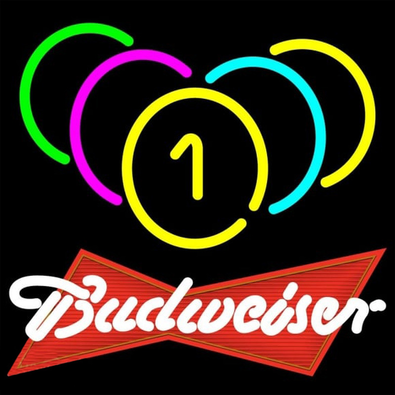 Budweiser Red Billiards Rack Pool Beer Sign Neon Skilt