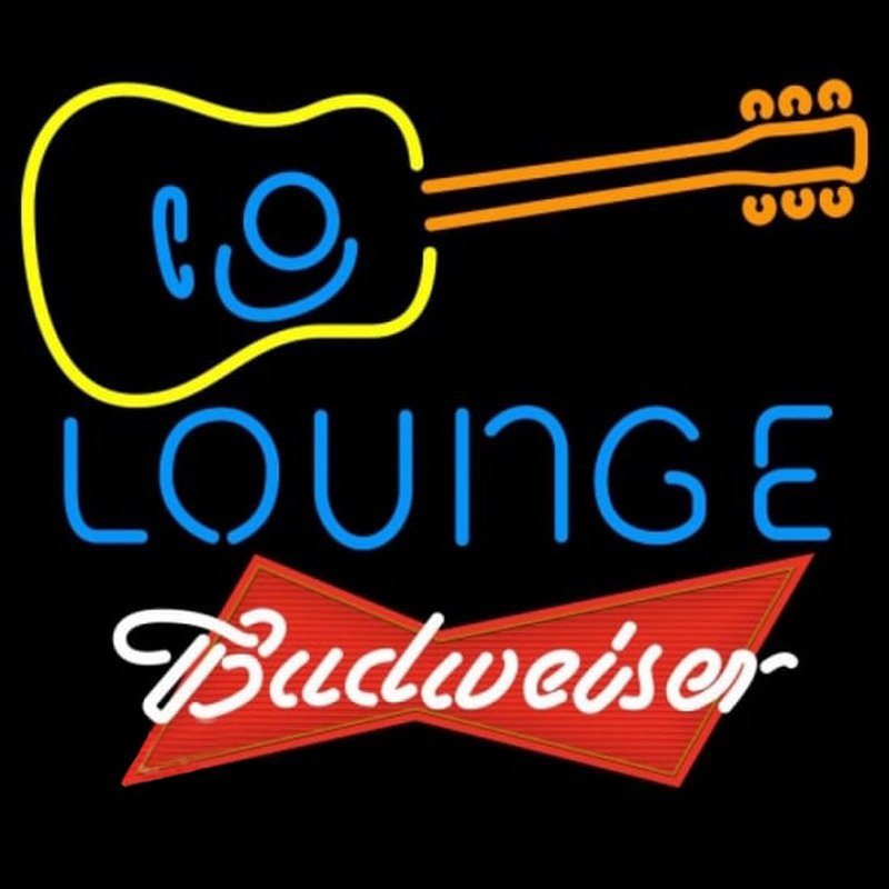 Budweiser Red Guitar Lounge Beer Sign Neon Skilt