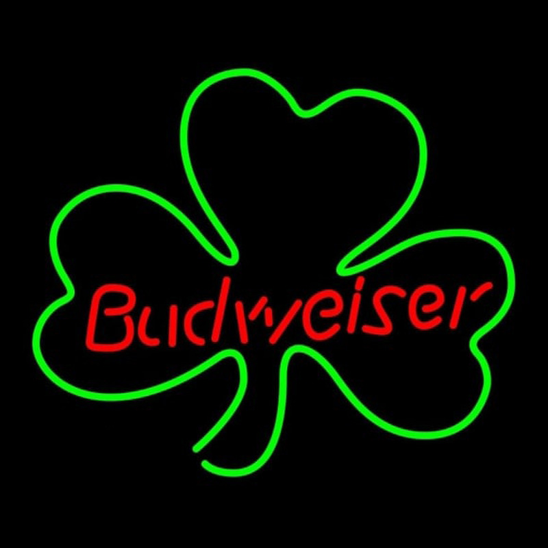 Budweiser Shamrock Beer Sign Neon Skilt