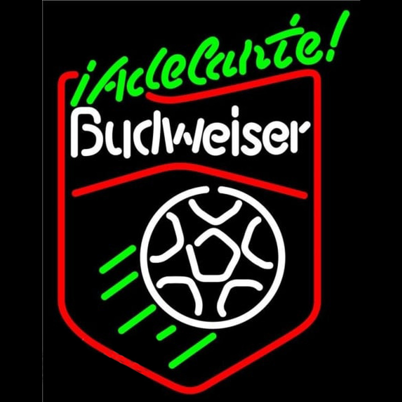 Budweiser Soccer Adelante Beer Sign Neon Skilt