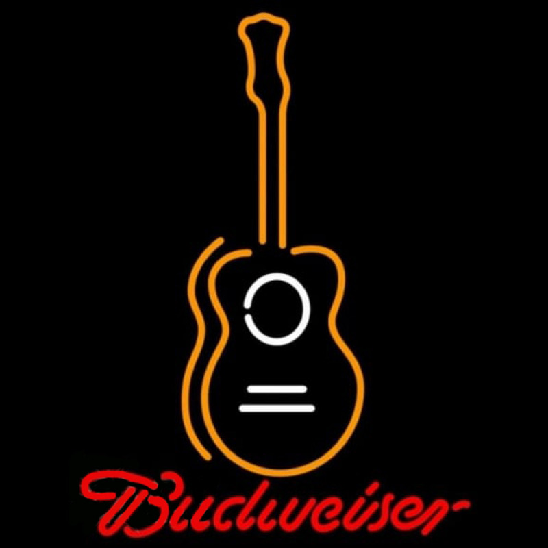 Budweiser Wall Guitar Beer Sign Neon Skilt