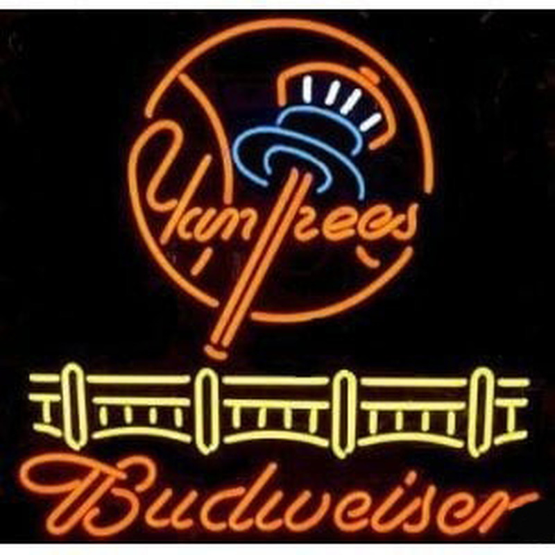 Budweiser Yankees Beer Bar Pub Neon Skilt