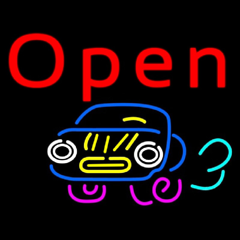 Car Open Neon Skilt