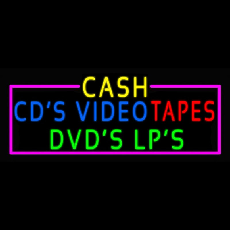 Cash Cds Videos Dvds Lps Tapes Neon Skilt