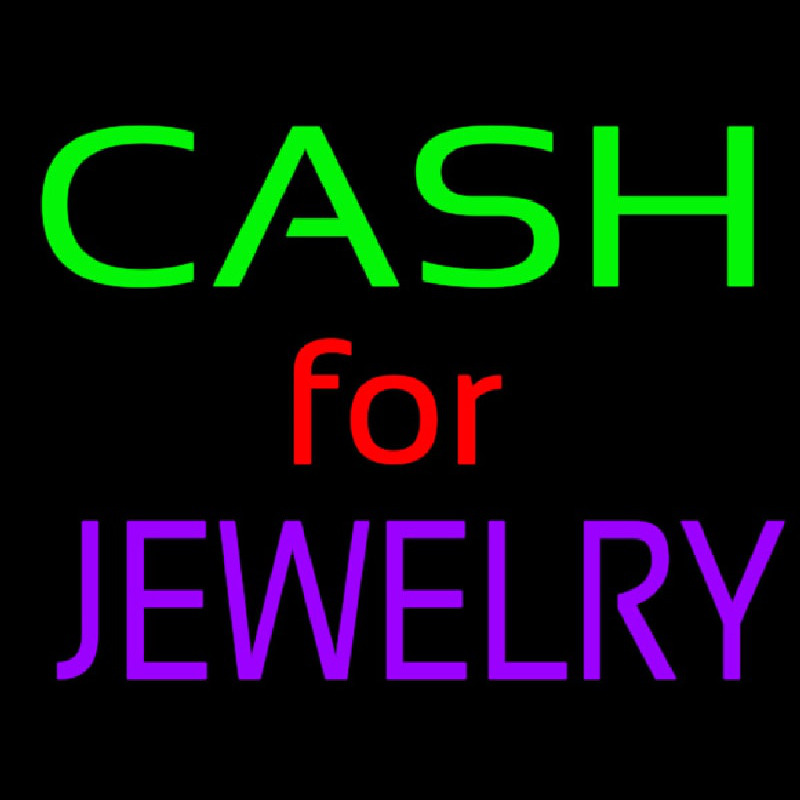 Cash For Jewelry Neon Skilt