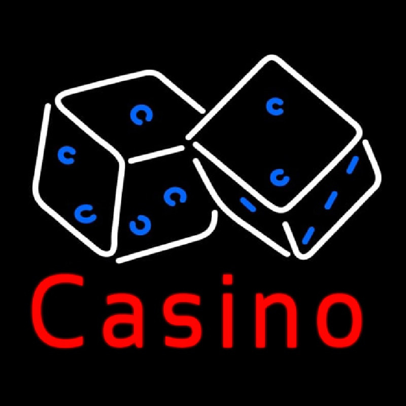 Casino Dice Neon Skilt