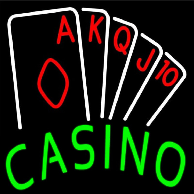 Casino Poker Hand Neon Skilt