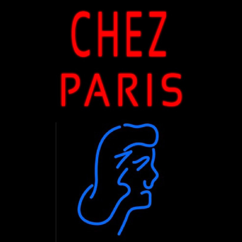 Chez Paris With Girl Neon Skilt