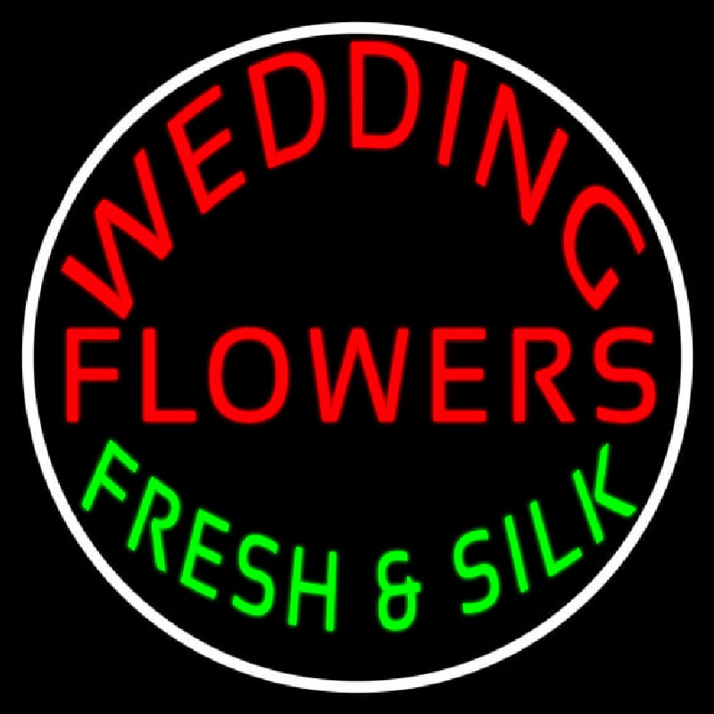 Circle Wedding Flowers Neon Skilt