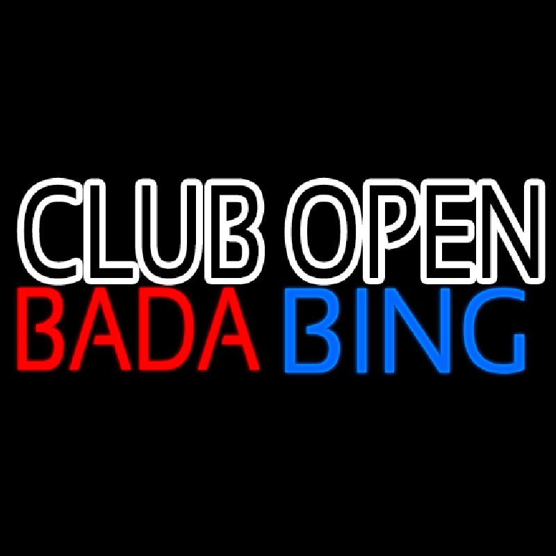 Club Open Bada Bing Neon Skilt