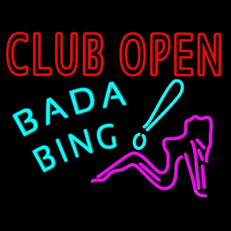 Club Open Bada Bing Neon Skilt