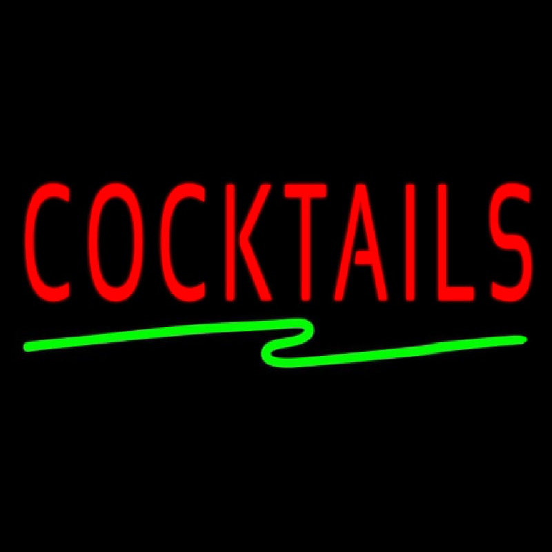 Cocktail with Zigzag Line Neon Skilt