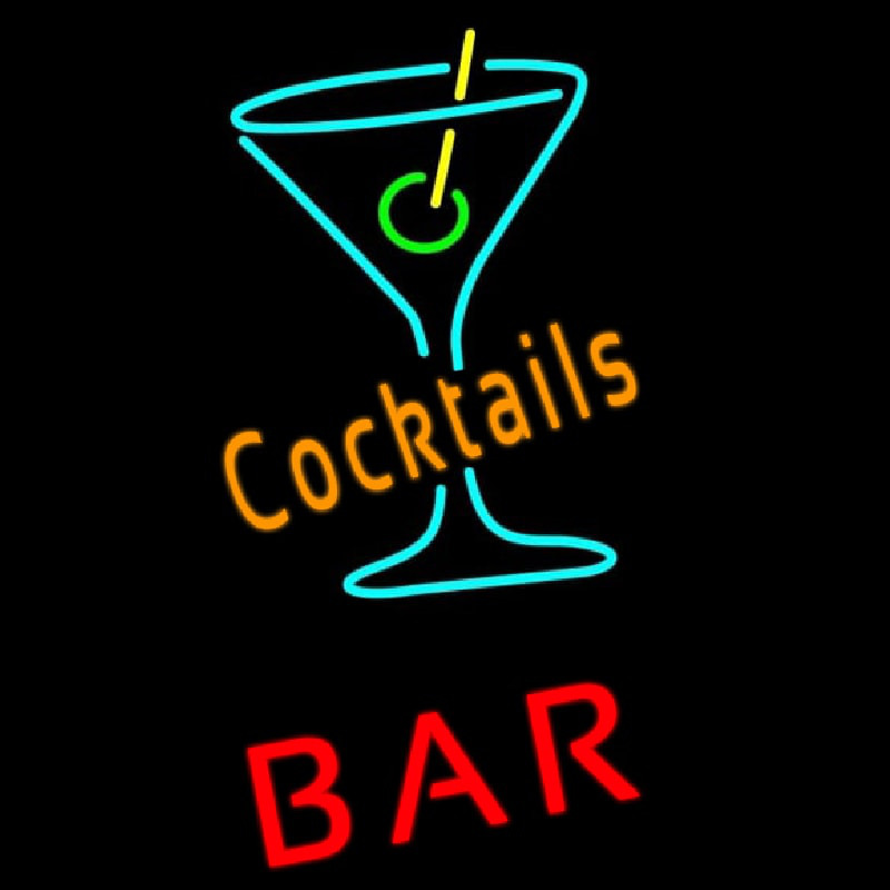 Cocktails Bar Neon Skilt