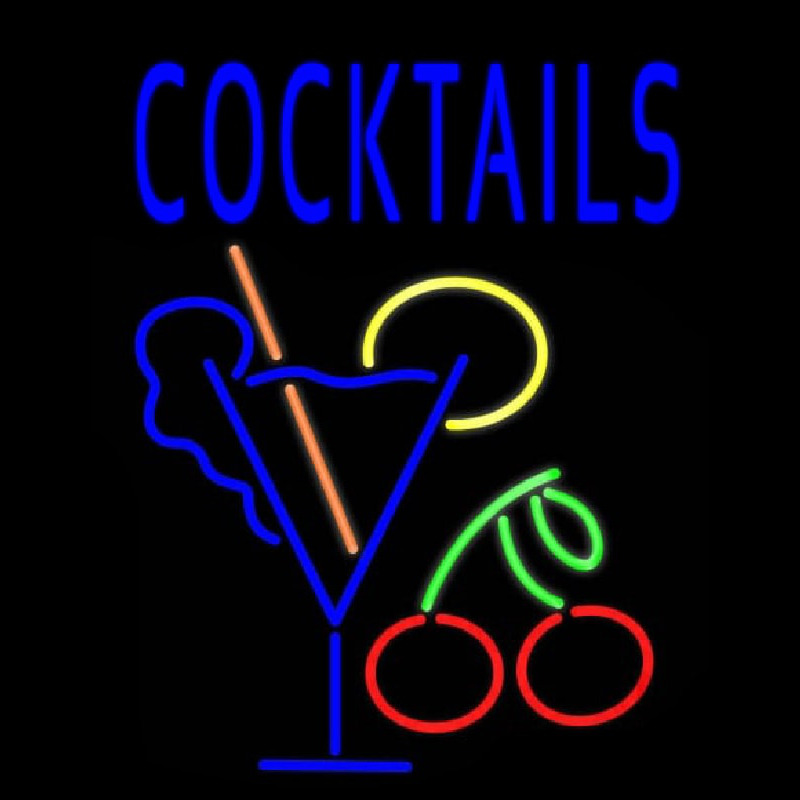 Cocktails Real Neon Glass Tube Neon Skilt