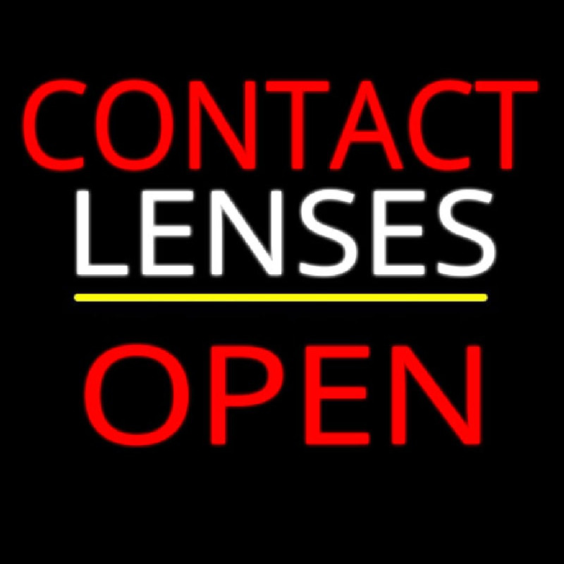 Contact Lenses Block Open Yellow Line Neon Skilt