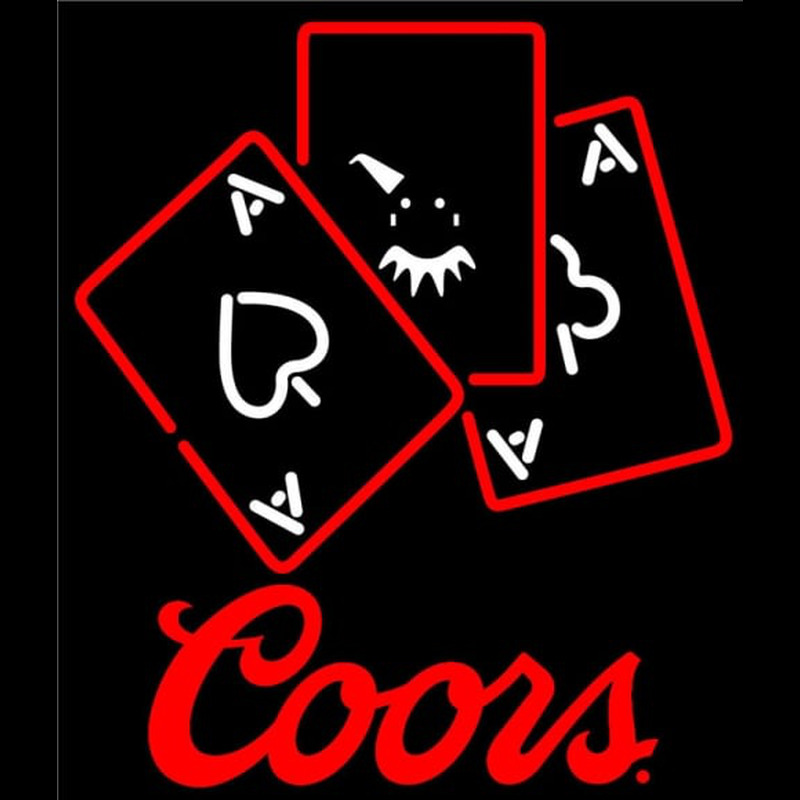 Coors Ace And Poker Neon Skilt