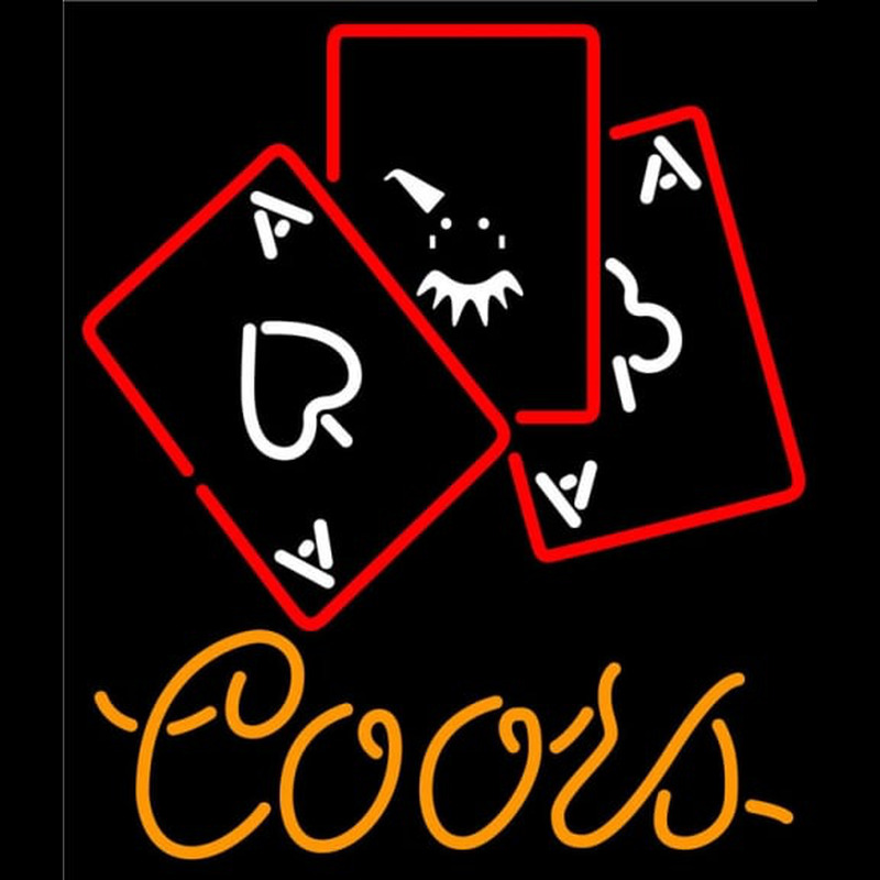 Coors Ace And Poker Neon Skilt