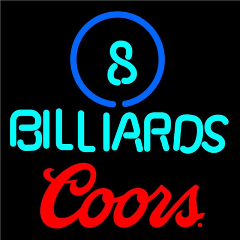 Coors Ball Billiards Pool Neon Beer Sign Neon Skilt