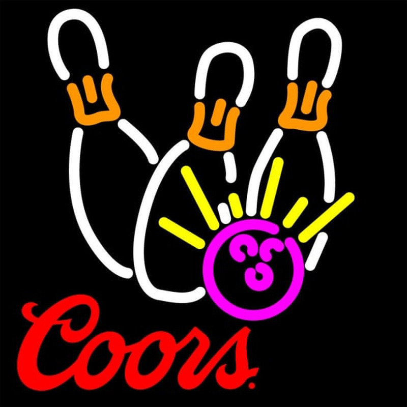 Coors Bowling Neon White Pink Neon Skilt