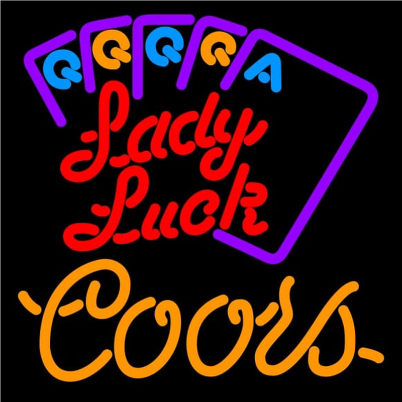 Coors Lady Luck Series Neon Skilt