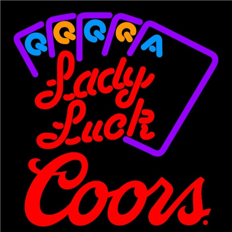 Coors Lady Luck Series Neon Skilt