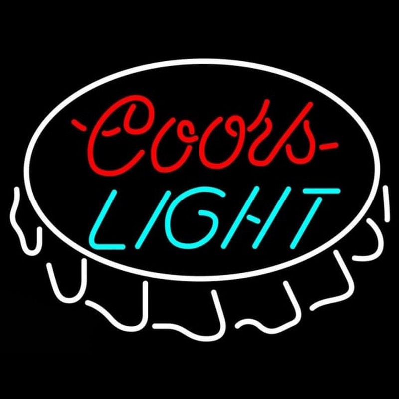 Coors Light Bottlecap Beer Sign Neon Skilt