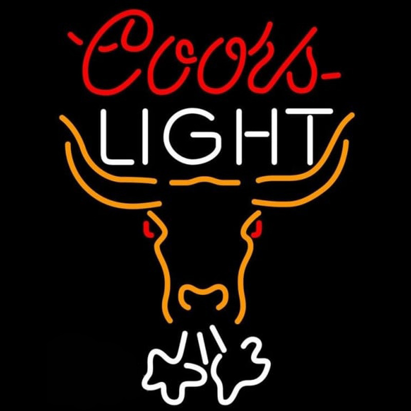 Coors Light Breathing Bull Face Beer Sign Neon Skilt