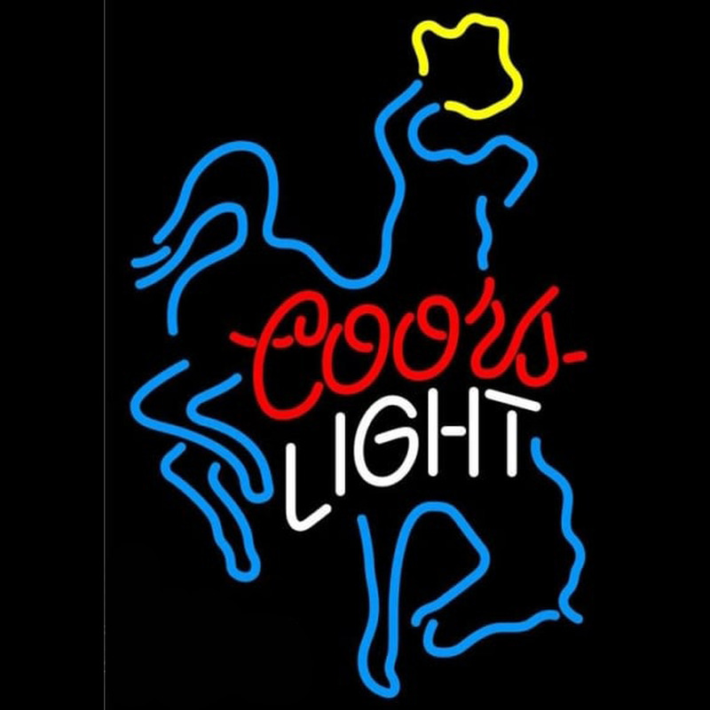 Coors Light Bucking Bronco Beer Sign Neon Skilt