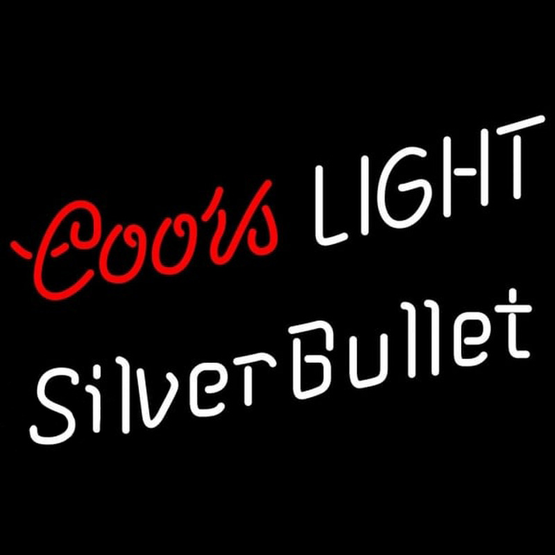 Coors Light Double Line Silver Bullet Beer Sign Neon Skilt