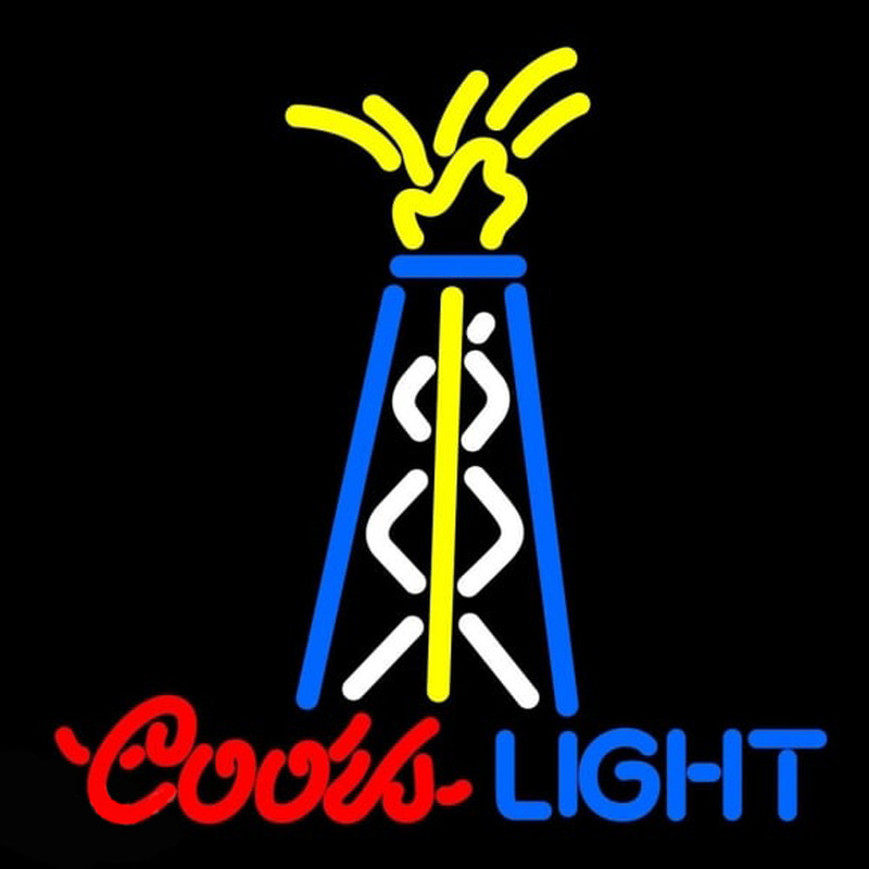 Coors Light Oil Well Beer Sign Neon Skilt