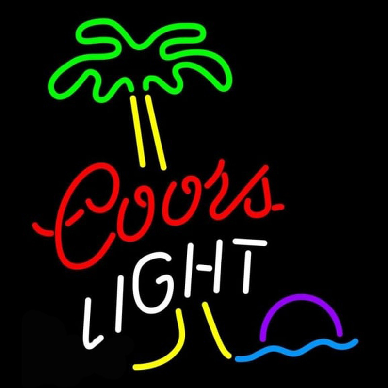 Coors Light Palm Tree Moon Beer Sign Neon Skilt