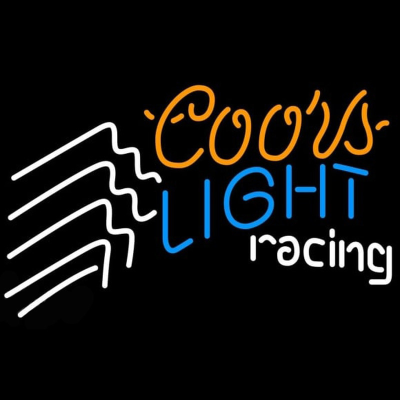 Coors Light Racing Beer Sign Neon Skilt