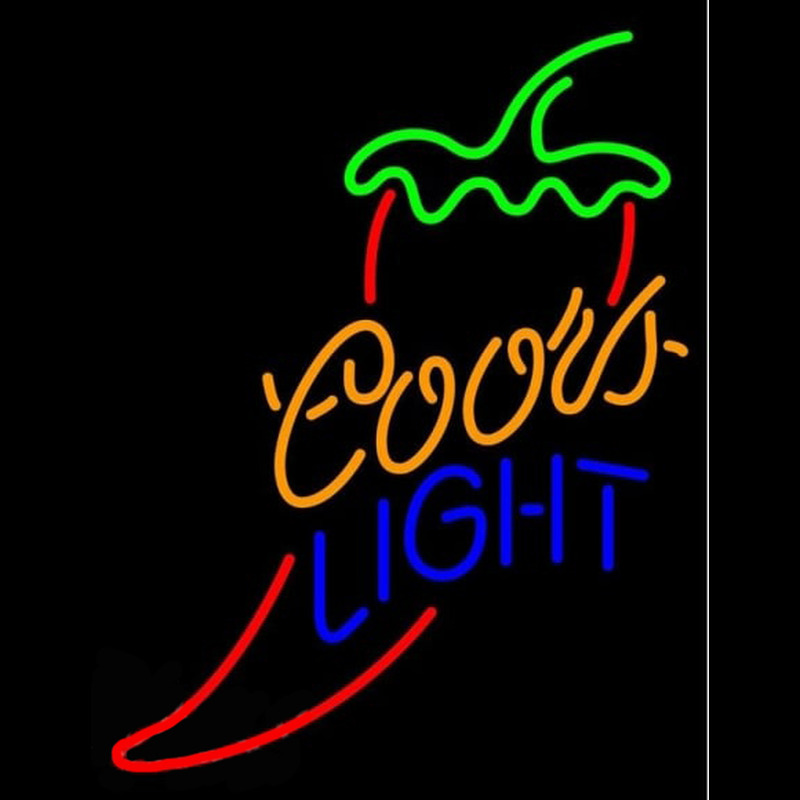 Coors Light Red Chili Pepper Beer Sign Neon Skilt