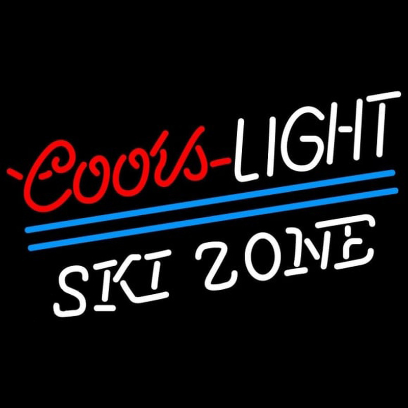 Coors Light Ski Zone Beer Sign Neon Skilt