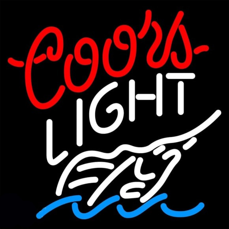 Coors Light Swordfish Beer Sign Neon Skilt