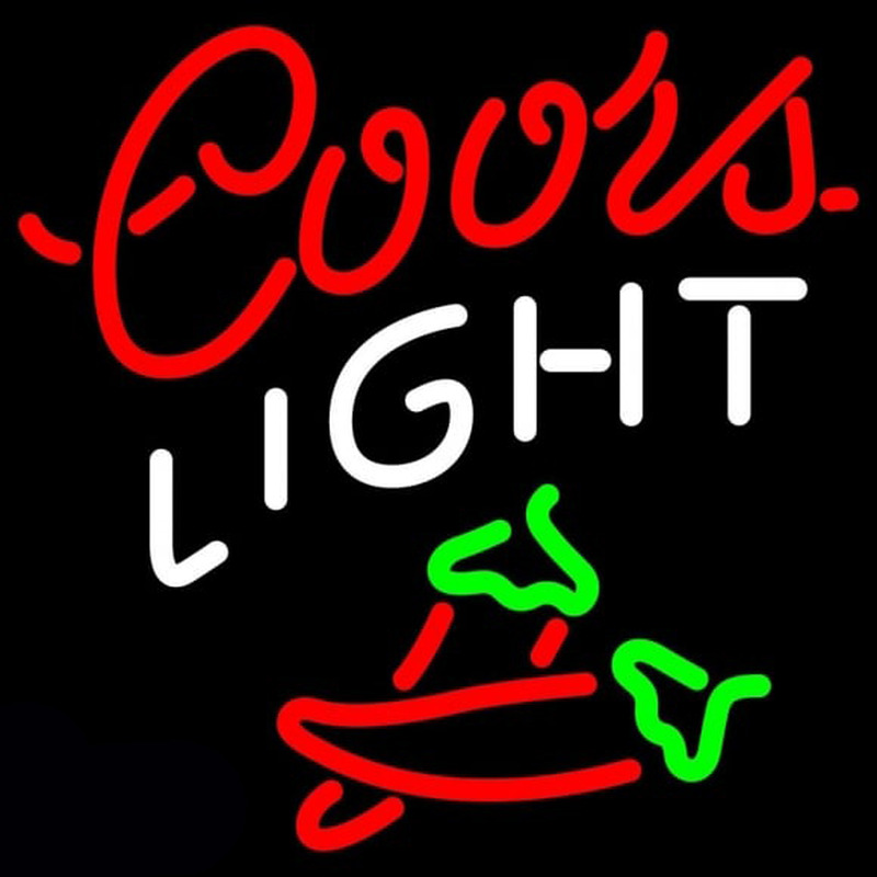 Coors Light Two Chili Pepper Beer Sign Neon Skilt