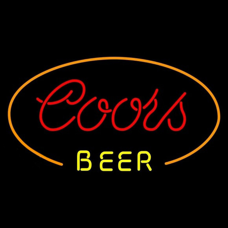 Coors Red Ovel Beer Sign Neon Skilt