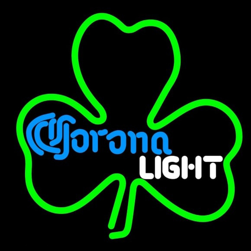 Corona Light Green Clover Beer Sign Neon Skilt