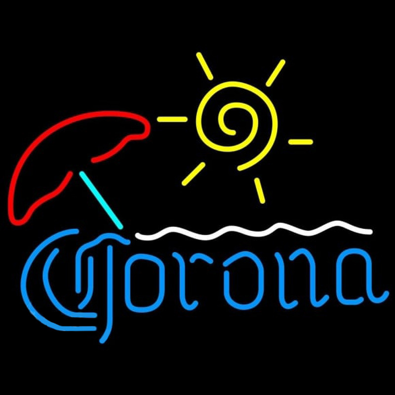 Corona Umbrella with Sun Beer Sign Neon Skilt