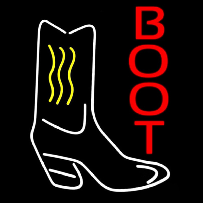 Cowboy Boot 1 Neon Skilt