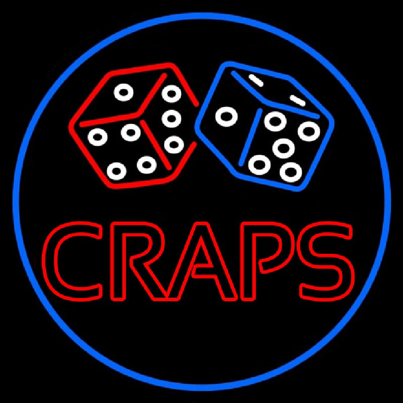 Craps Dise Neon Skilt