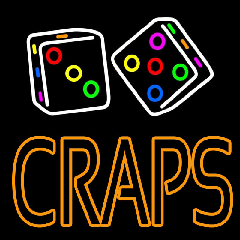 Craps With Dise 1 Neon Skilt