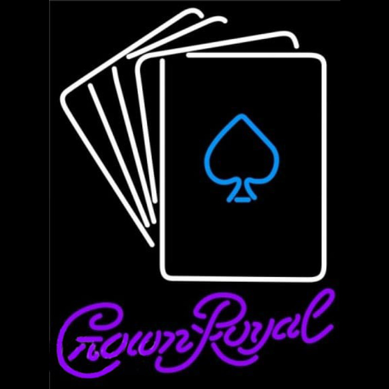 Crown Royal Poker Cards Beer Sign Neon Skilt