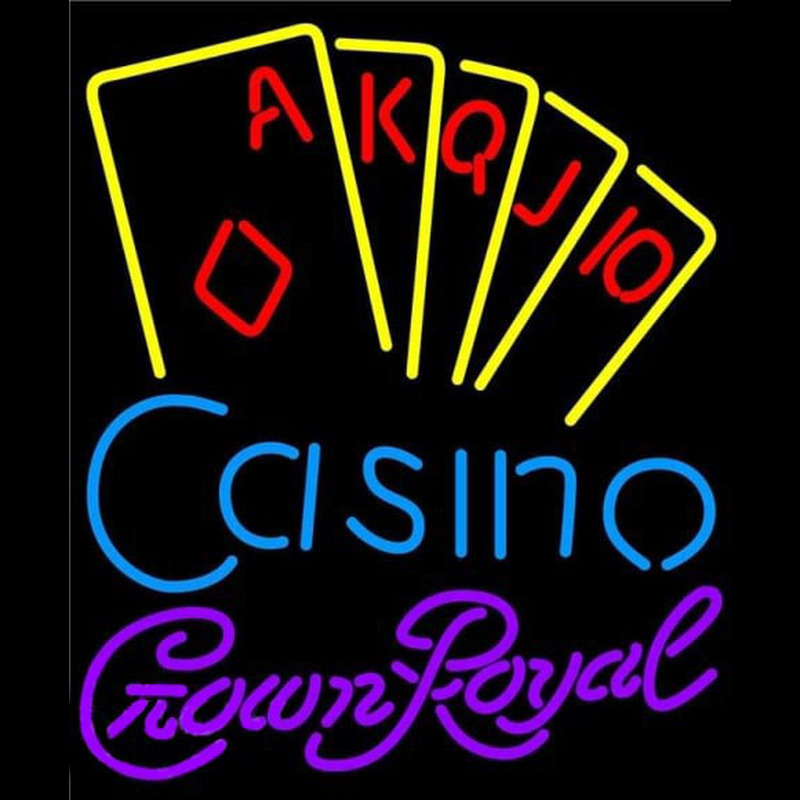 Crown Royal Poker Casino Ace Series Beer Sign Neon Skilt