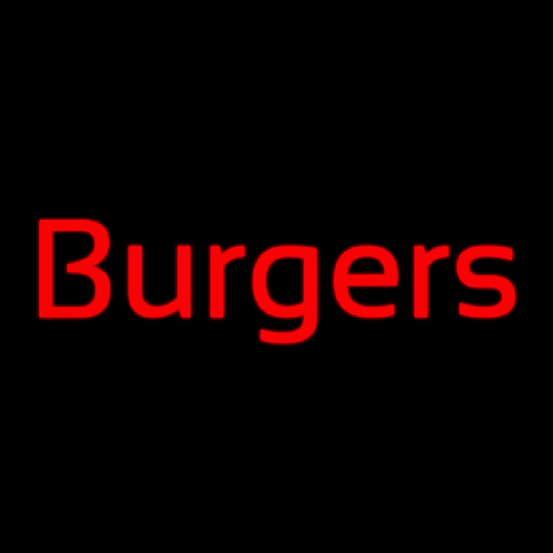 Cursive Burgers Neon Skilt